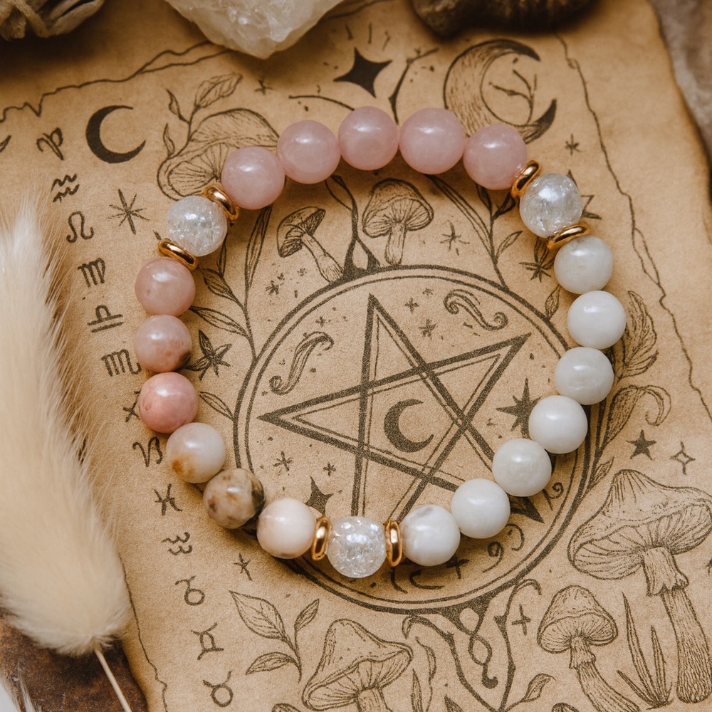 Elegant Pink and Gold Crystal Bracelet